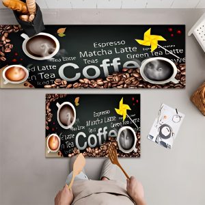 Set of 2 Anti-Slip Bathroom Mat Quick Drying Relax Pattern #C02