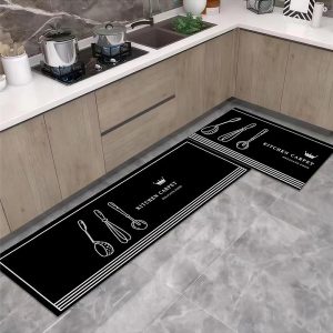Set of 2 Anti-Slip Water Absorbent Kitchen Carpet Floor Mat #K02