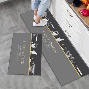 Set of 2 Anti-Slip Water Absorbent Kitchen Carpet Floor Mat #K16