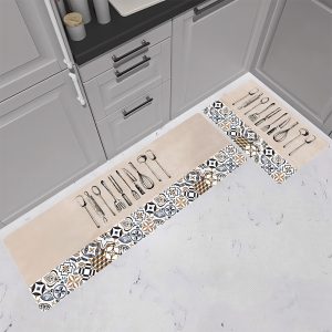 Set of 2 Anti-Slip Water Absorbent Kitchen Carpet Floor Mat #P02