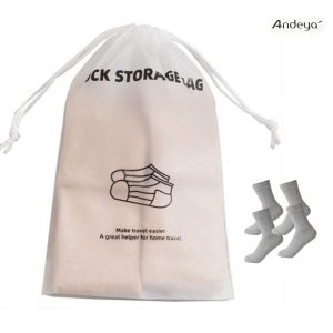 Andeya Waterproof Travel Socks Organizer Bag – Semi-Transparent 18x28cm