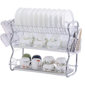 Binca 3-Tier Dish Drainer Rack - Silver - 55cm