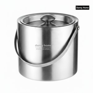 Danny Home Stainless Steel Double Wall Ice Bucket With Lid 2L