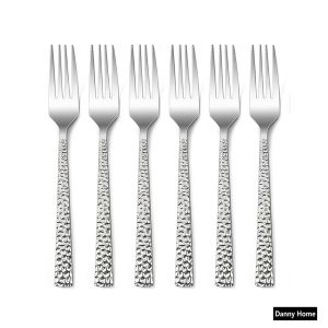Danny Home 6-Pieces Stainless Steel Dessert Fork Silverware Flatware