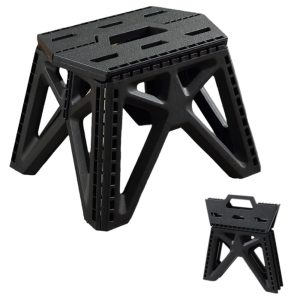 Portable Folding Stool High Load Bearing Small Step Stool - Black
