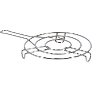 20-cm Stainless Steel Round Kitchen Hot Pot Stand with Handle Heat Resistance Stand