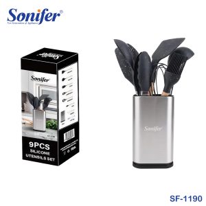 Sonifer SF-1190, 9-Piece Silicone Utensils Set with Holder