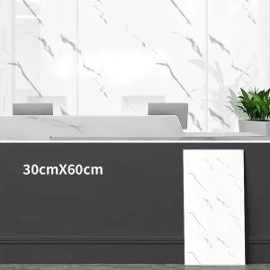 High Gloss Marble Effect PVC Wall Sticker Self Adhesive 30x60cm