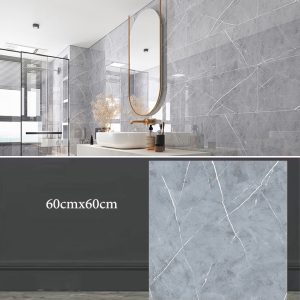High Gloss Marble Effect PVC Wall Sticker Self Adhesive 60x60cm