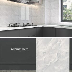High Gloss Marble Effect PVC Wall Sticker Self Adhesive 60x60cm