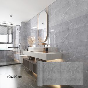 High Gloss Marble Effect Peel and Stick PVC Wallpaper 60x300cm