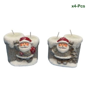 4-Piece Christmas Resin Candle Set #BA2423B