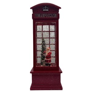 Musical Glitter Snow Globe Christmas Santa Lantern Light