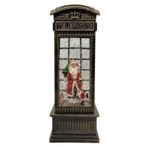 Musical Glitter Snow Globe Christmas Santa Lantern Light