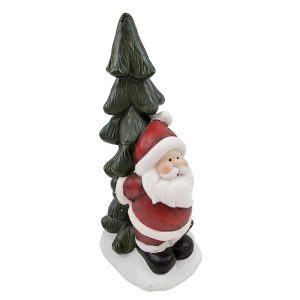 Resin Christmas Decoration Santa Claus Figurine with Christmas Tree
