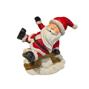 Resin Christmas Decoration Santa Claus on Sled Figurine