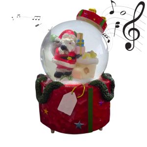 18cm Shaking Ball Christmas Figure with LED Light & Music