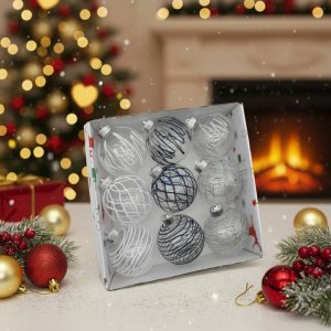 9-Pieces 10cm Christmas Tree Ball Hanging Ornaments #X01077
