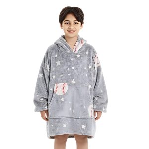 Glow in the Dark Blanket Hoodie for Kids 4-9 Years