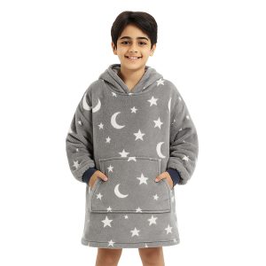 Glow in the Dark Blanket Hoodie for Kids 4-9 Years