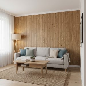 3D Wood Foam Wall Sticker Brown 70 x 70 x 0.6 cm ( 1-Pcs )