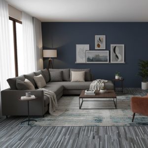 1-Pcs Peel and Stick Vinyl Wooden Grain Floor Plank Self-Adhesive & Waterproof PVC Flooring (L91.4 x W15.2 x T0.15)cm - Dark Grey