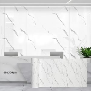 High Gloss Marble Effect Peel and Stick PVC Wallpaper 60x300cm