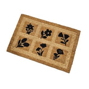 Phoenix Engraving Coir Flower Doormat With PVC Back 1.5cm