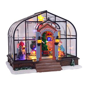 Christmas Greenhouse House Lighted Village Vintage #TLCM377
