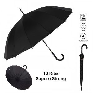 RST 16 Ribs Fiberglass Windproof Long Cane Umbrella #1903B