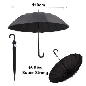 RST 16 Ribs Xlarge Windproof Long Cane Umbrella #1665B