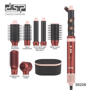 DSP 50226 8-in-1 Hair Styling Hot Air Brush, 1500W, Red