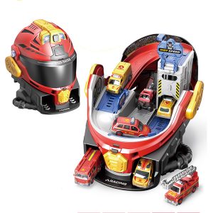 Creative Pilot Helmet Race Track Set (Fire Rescue) With 2 cars