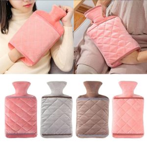 2-L Plush hot water bottle with hand pockets #B10A