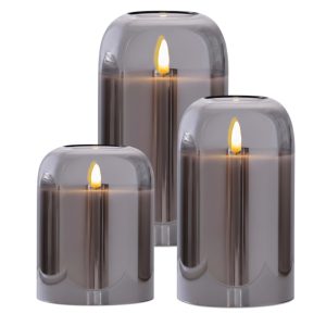 Round Metallic Glass Flameless LED Candles