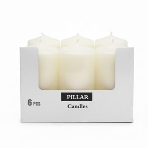 6-Pcs Off-White Pillar Cylinder Candles Set ( 5 x 10 ) cm