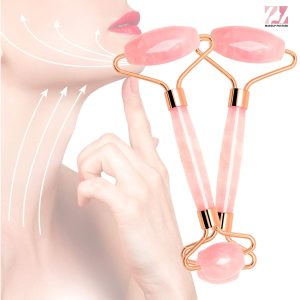 ZL 1-Pcs Pink Jade Quartz Facial Roller Face Eye Massager and Roller Beauty Tool for Skin Care