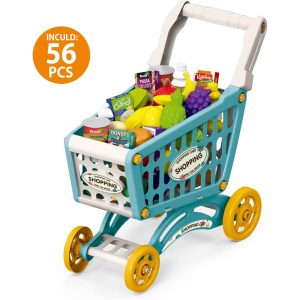 Kids Shopping Cart – 56Pcs Pretend Play Grocery Set