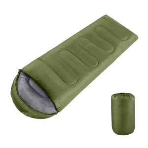 1-KG Polyester Outdoors 4 Seasons Individual Sleeping Bag (L180+30 X W75)cm - Green