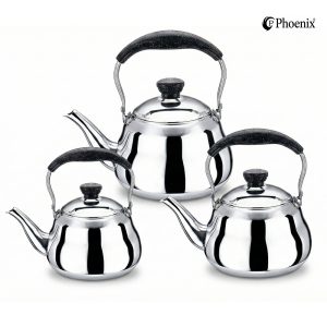 Phoenix 3-Pcs Stainless Steel Teapots - Black