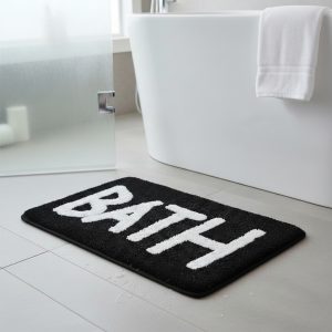 Super Soft & Non Slip Backing Water Absorbent Bathroom Mat with Pop Up Bath Letters