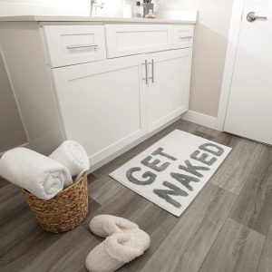 Super Soft & Non Slip Backing Water Absorbent Bathroom Mat with Pop Up Get Naked Letters