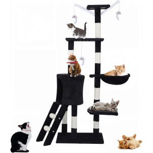 Cat Scratching Post 143 cm – Multi-Level Cat Tree with Bed & Ladder