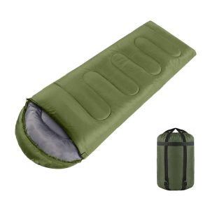 1.6-KG Polyester Outdoors 4 Seasons Individual Sleeping Bag (L180+30 X W75)cm - Green