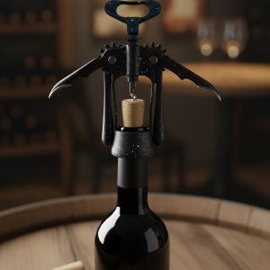 Premium Metal Corkscrew with Bottle Opener Black Granite