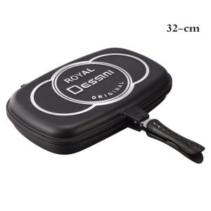 32cm Dessini Non-Stick Double-Sided Grill Pan - Black