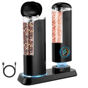 Rechargeable Electric Salt and Pepper Shakers Set