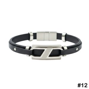 Gallardo Saint Laurent Stainless Steel Leather Bracelet, #12