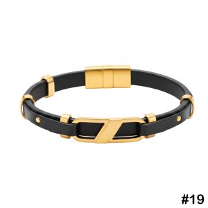 Gallardo Saint Laurent Stainless Steel Leather Bracelet, #19