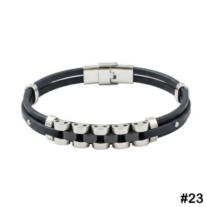 Gallardo Monera-Design Stainless Steel Leather Bracelet, #23